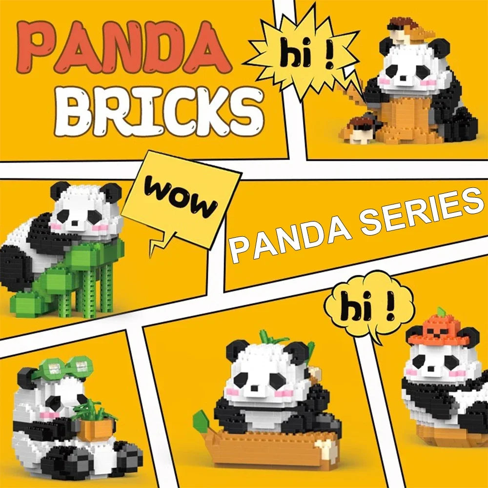 Cute Chinese Panda Building Blocks Set – DIY Mini Animal Model, Educational Assembly Toy for Kids